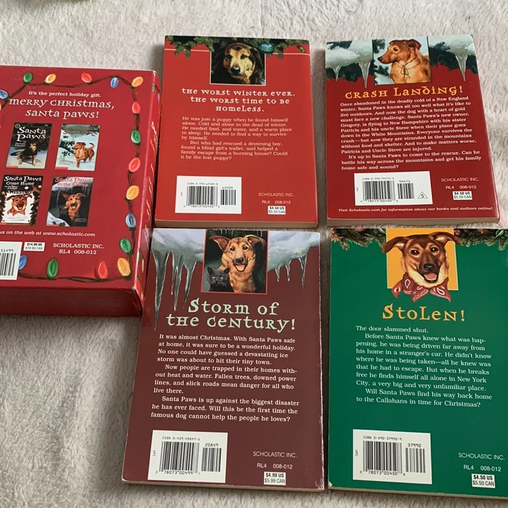 4 Books Santa Paws Boxed Set VGUC Nicholas Edwards